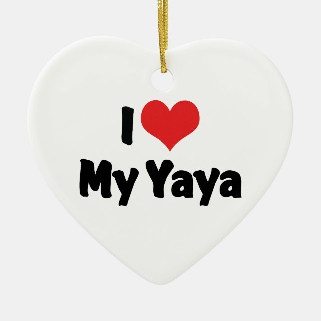 Jag älskar min Yaya-ornament Julgransprydnad Keramik (Framsidan)