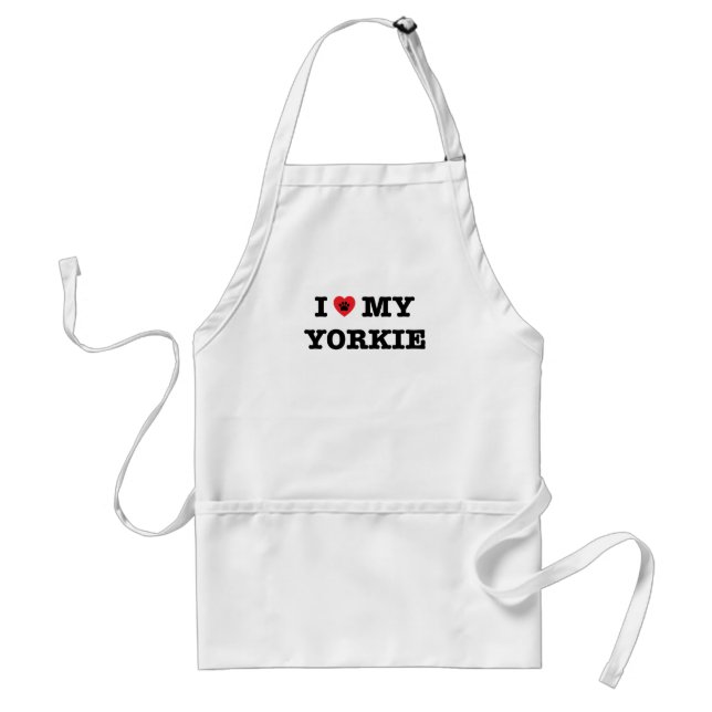Jag älskar min Yorkie Apron Förkläde (Framsidan)