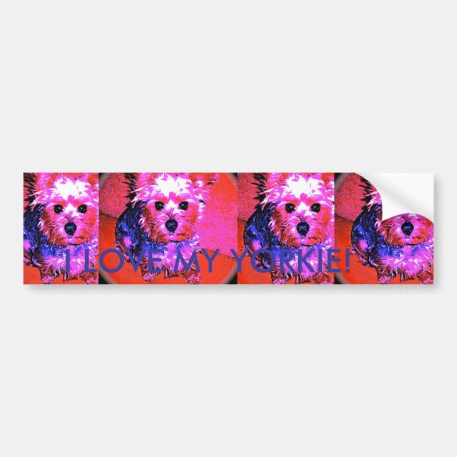 JAG ÄLSKAR MIN YORKIE!  Bildekal (Framsidan)