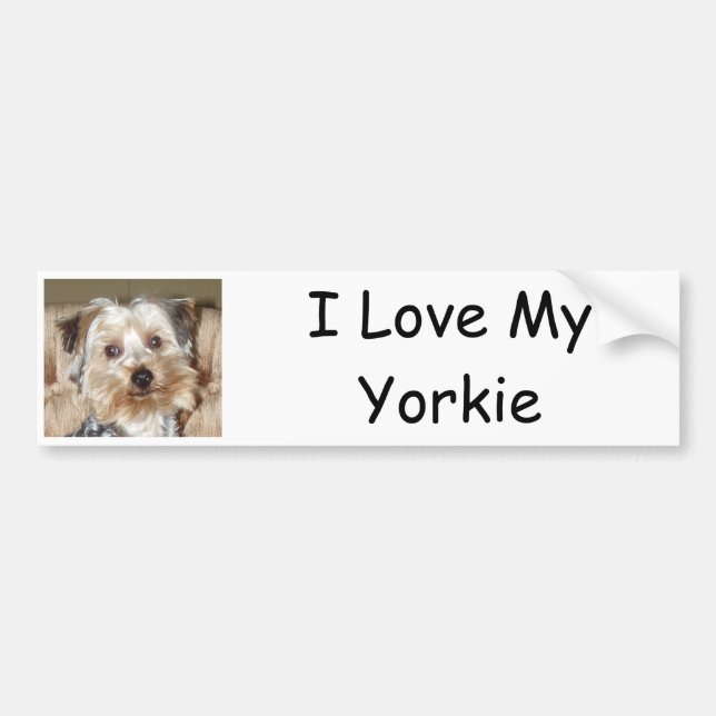 Jag älskar min Yorkie Bildekal (Framsidan)