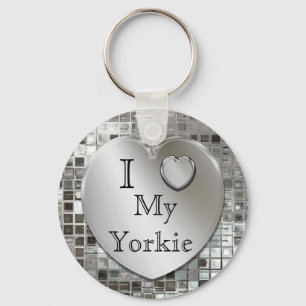 Jag älskar min Yorkie hjärtnyckelring Nyckelring