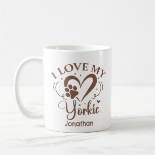 Jag älskar min Yorkie Personlig Coffee Mugg