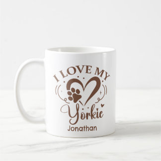 Jag älskar min Yorkie Personlig Coffee Mugg