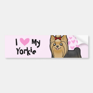 Jag älskar min Yorkshire Terrier (långt hår med Bildekal