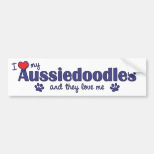 Jag älskar mina aussiedoodles (flera hundar) bildekal