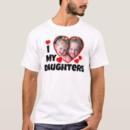 Jag älskar mina döttrar Personlig Photo T-Shirt