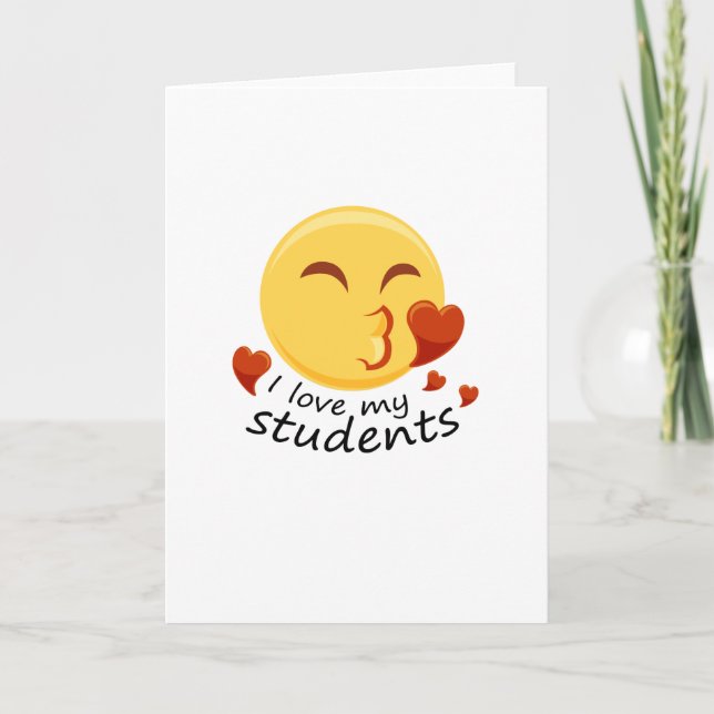 Jag älskar mina elever Lärar-emoji Roligt Kort (Framsida)