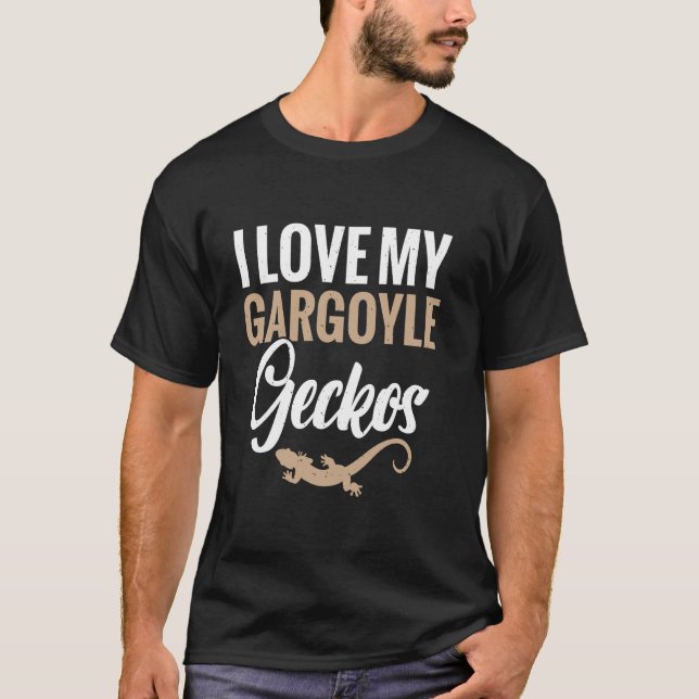 Jag älskar mina Gargoyle-geckos T Shirt (Framsida)