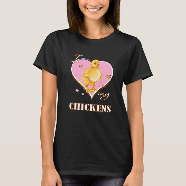 Jag älskar mina hönor fan t shirt (Framsida)