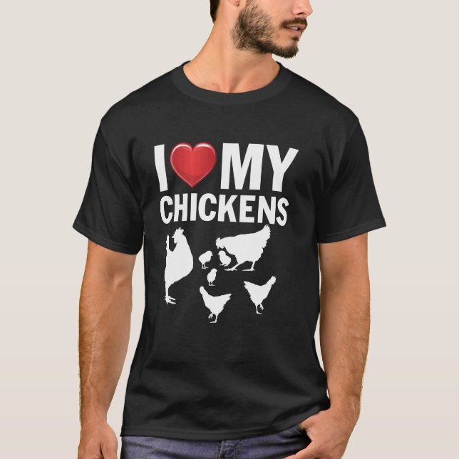 Jag älskar mina höns - Kyckling T Shirt (Framsida)