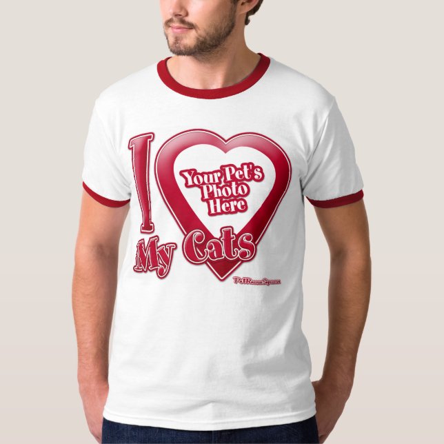 Jag älskar mina katter - Foto T Shirt (Framsida)