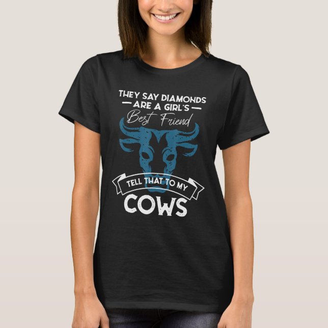 Jag älskar mina kor En flickas bästa vän T Shirt (Framsida)
