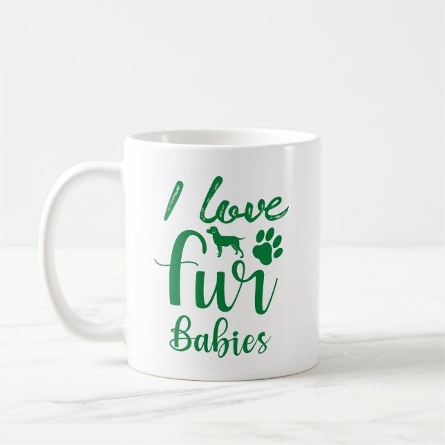 Jag älskar mina pälsbebisar Söt present till husdj Kaffemugg (Vänster)