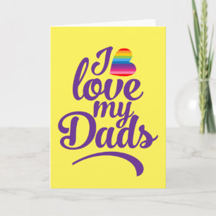 Jag älskar mina pappor - HBTQ Fars dag Pride Kort