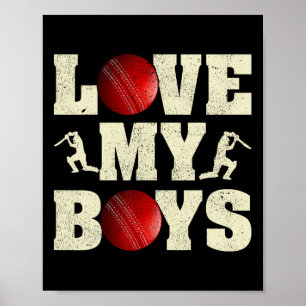 Jag älskar mina pojkar Cricket Roligt Father's Day Poster