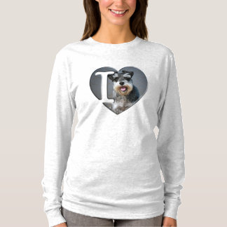 Jag älskar mini- Schnauzers - T Shirt