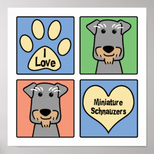 Jag älskar miniatyrSchnauzers Poster