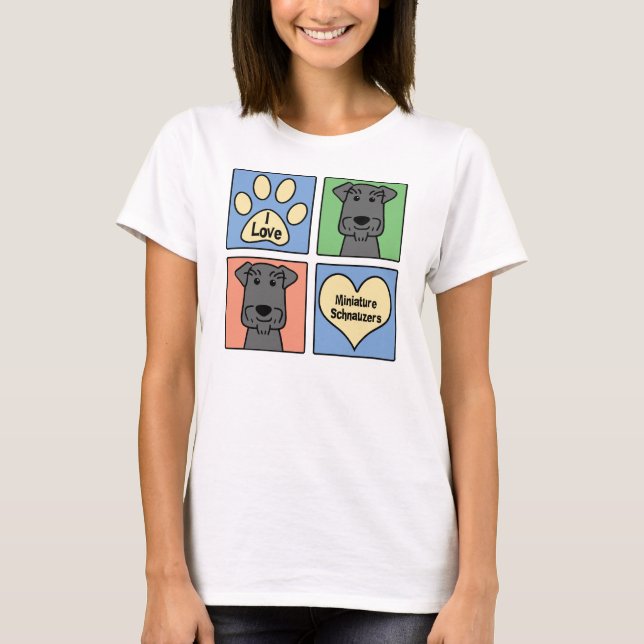 Jag älskar miniatyrSchnauzers Tee (Framsida)