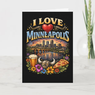 Jag älskar Minneapolis Helgkort