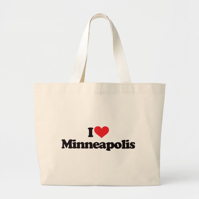 Jag älskar Minneapolis Jumbo Tygkasse (Framsidan)