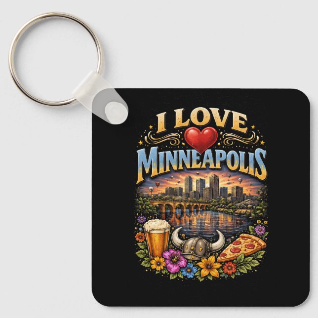 Jag älskar Minneapolis Nyckelring (Framsida)