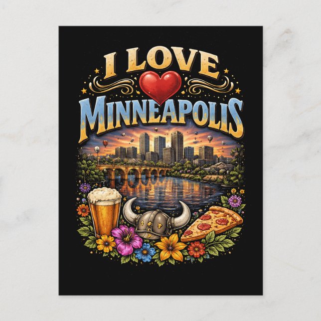 Jag älskar Minneapolis Vykort (Framsida)