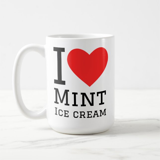 Jag älskar mintglass kaffemugg (Vänster)