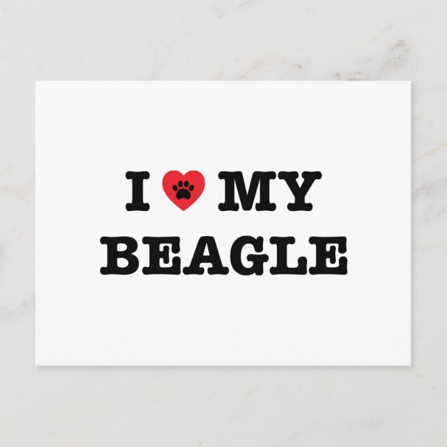 Jag älskar mitt beagle-vykort vykort (Framsida)