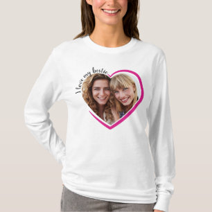 Jag älskar mitt Besties Pink Heart Photo T Shirt