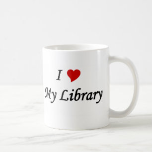 Jag älskar mitt bibliotek kaffemugg