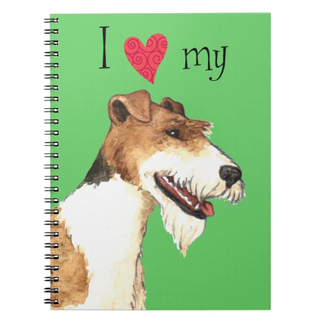 Jag älskar mitt binder foxterrier anteckningsbok med spiral (Framsidan)