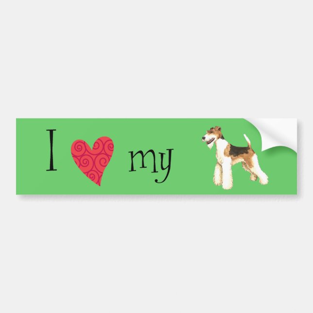 Jag älskar mitt binder foxterrier bildekal (Framsidan)