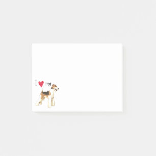 Jag älskar mitt binder foxterrier post-it block