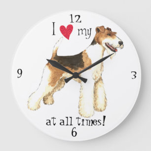 Jag älskar mitt binder foxterrier stor klocka