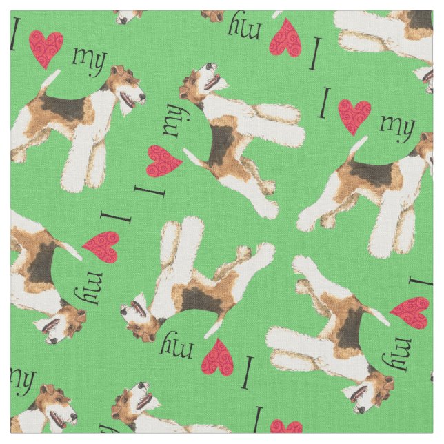 Jag älskar mitt binder foxterrier tyg (Närbild)