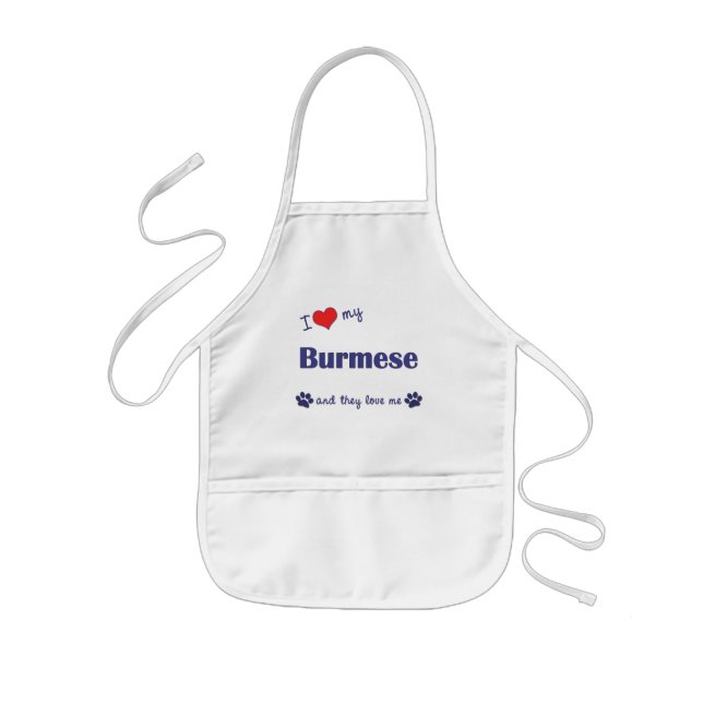 Jag älskar mitt Burmese (åtskilliga katter) Barnförkläde (Framsidan)