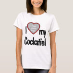 Jag älskar mitt Cockatiel-foto på ditt sällskapsfå T Shirt<br><div class="desc">Den här roligtens t-shirt visar hur mycket du kärlekar din Cockatiel! Skjortan har en roligt hjärtformade fotodroppe i ram där du kan ladda upp ett foto av ditt eget Cockatiel. Bird älskare kommer att falla i kärlek med den här roligt anpassadet t-shirt som gör att du kan ladda upp ditt...</div>
