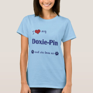 Jag älskar mitt Doxie-Klämmer fast (den kvinnlig T Shirt