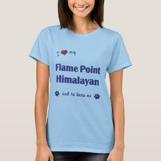 Jag älskar mitt flammar pekar Himalayan (den Male Tröja (Framsida)