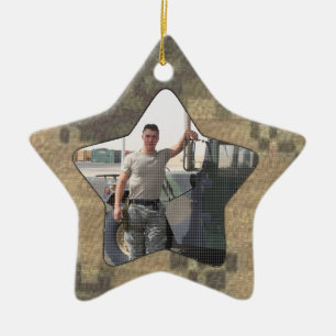 Jag älskar mitt foto Camo för Julgransprydnad Keramik