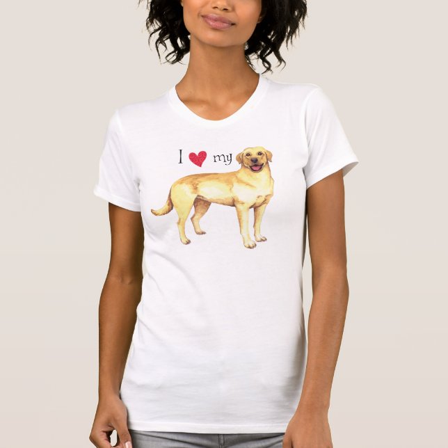 Jag älskar mitt gul lab t-shirt (Framsida)