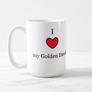Jag älskar mitt guld- klotter, röd hjärta kaffemugg