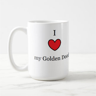 Jag älskar mitt guld- klotter, röd hjärta kaffemugg