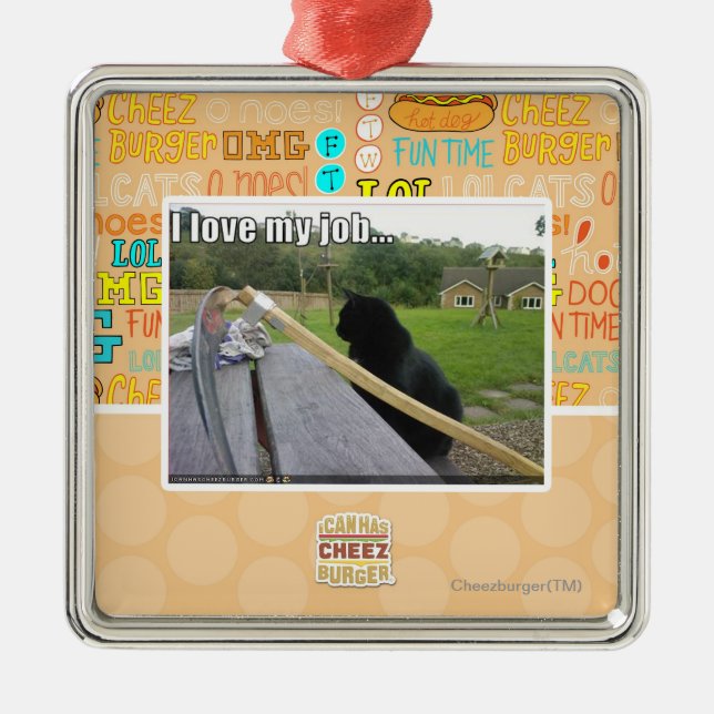 Jag älskar mitt jobb julgransprydnad metall (Framsidan)