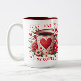 Jag älskar mitt kaffe Två-Tonad mugg