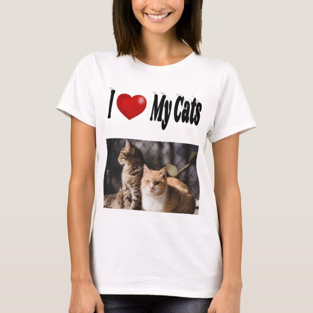 Jag älskar mitt kattfoto t shirt (Framsida)