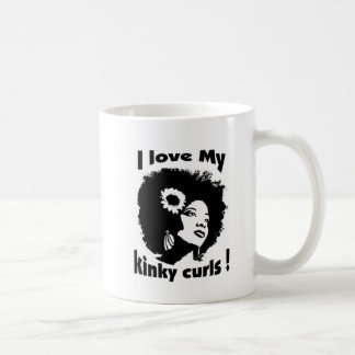 Jag älskar mitt Kinky lockiga hår Kaffemugg