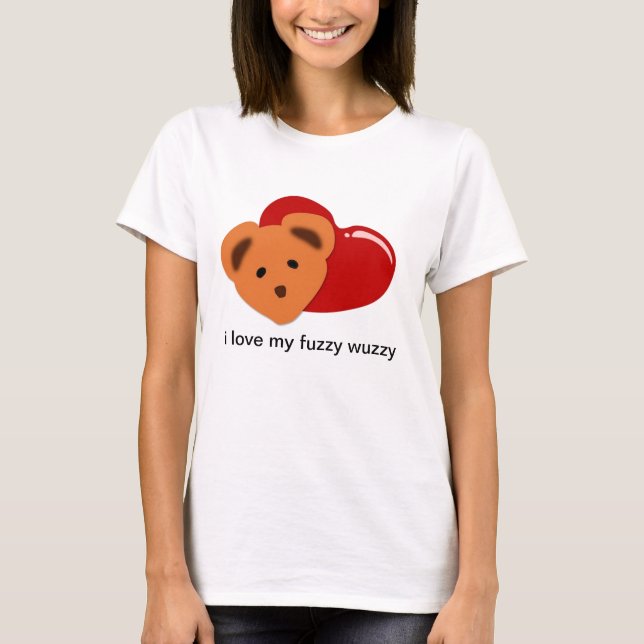 jag älskar mitt luddiga wuzzy t-shirt (Framsida)