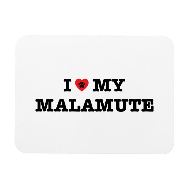 Jag älskar mitt malamute magnet (Horisontell)