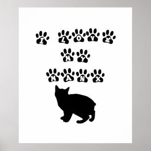 Jag älskar mitt Manx--Svart text Poster